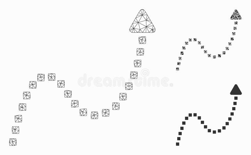 虚曲线方向矢量网格胎体模型及三角镶嵌图 向量例证