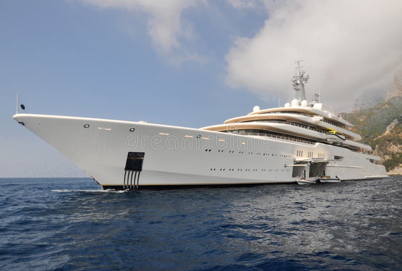 Eclipse, one of world's largest private yacht anchored near Capri Island, Italy. It was build for russian billionere Roman Abromovich. Eclipse, one of world's largest private yacht anchored near Capri Island, Italy. It was build for russian billionere Roman Abromovich.