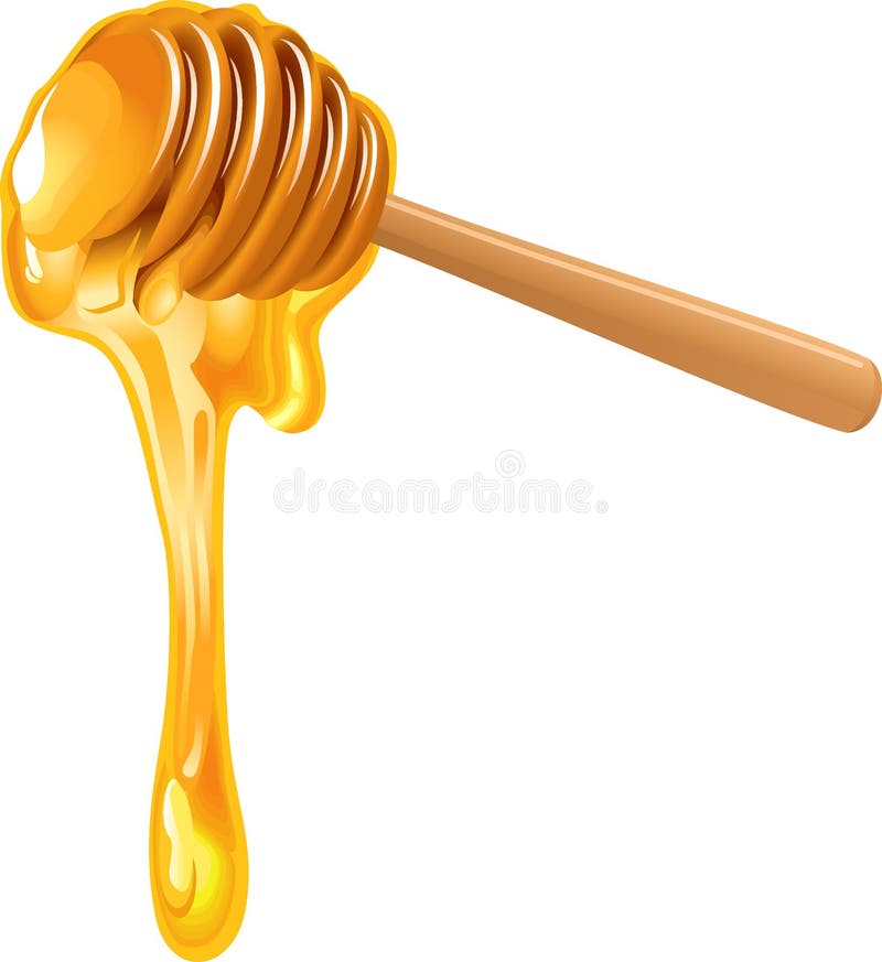 Illustration of honey dipper isolated on white background. Illustration of honey dipper isolated on white background