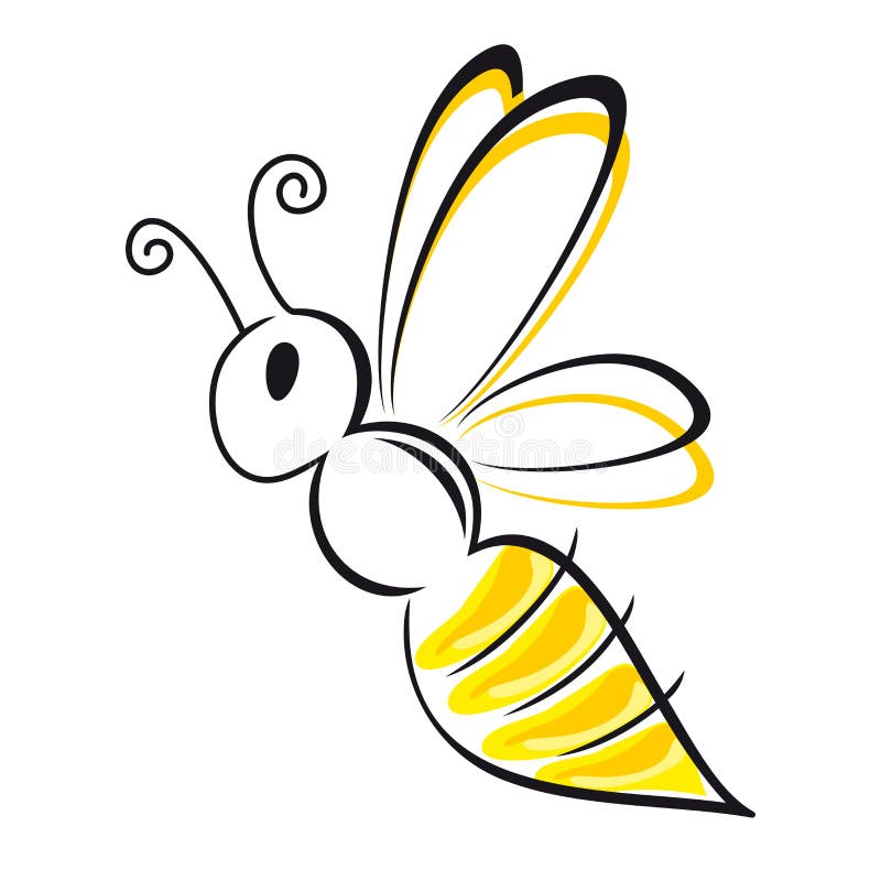 Bee stylized symbol black and yellow. Bee stylized symbol black and yellow