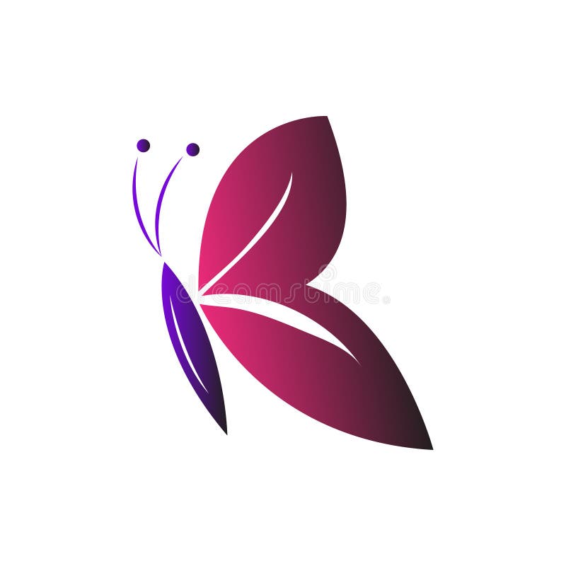 蝴蝶商标标志紫色桃红色 皇族释放例证 蝴蝶商标标志紫色桃红色 皇族释放例证