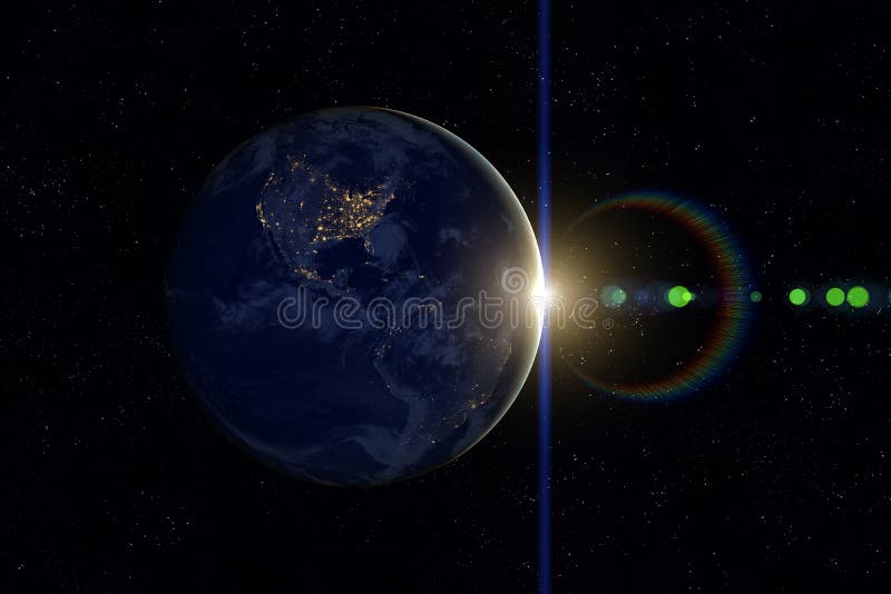 行星地球，太阳，空间 日落