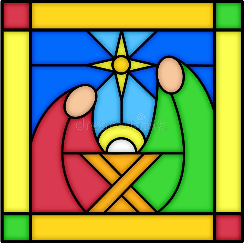 Illustration of a square stained glass panel with a nativity scene. see matching panels in my portfolio. kings, shepherds and angel. Illustration of a square stained glass panel with a nativity scene. see matching panels in my portfolio. kings, shepherds and angel