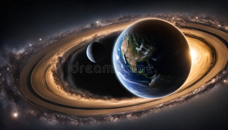 被环绕的银河系中的地球 向量例证