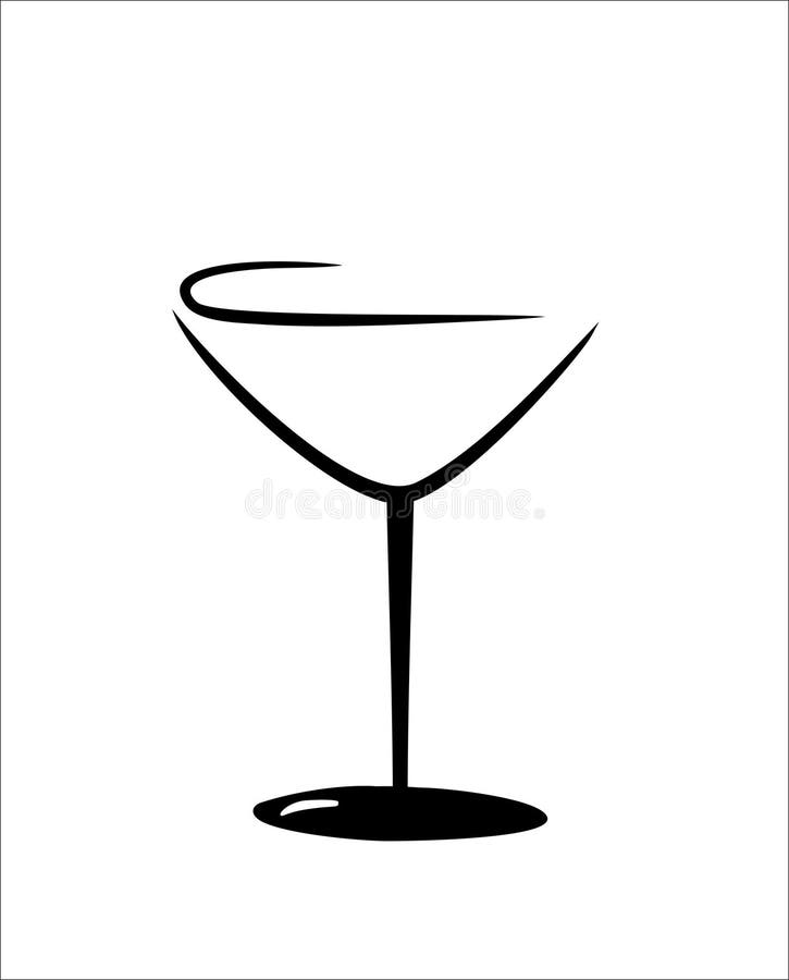 Sketch of martini glass isolated. Sketch of martini glass isolated