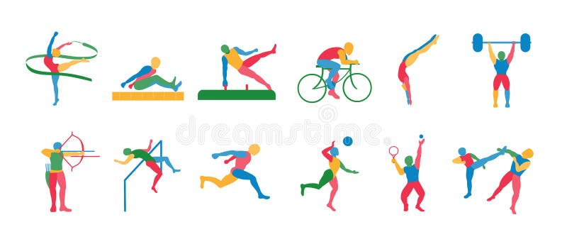 Vector Set Of Olympic Sports Icons Isolated. Vector Set Of Olympic Sports Icons Isolated