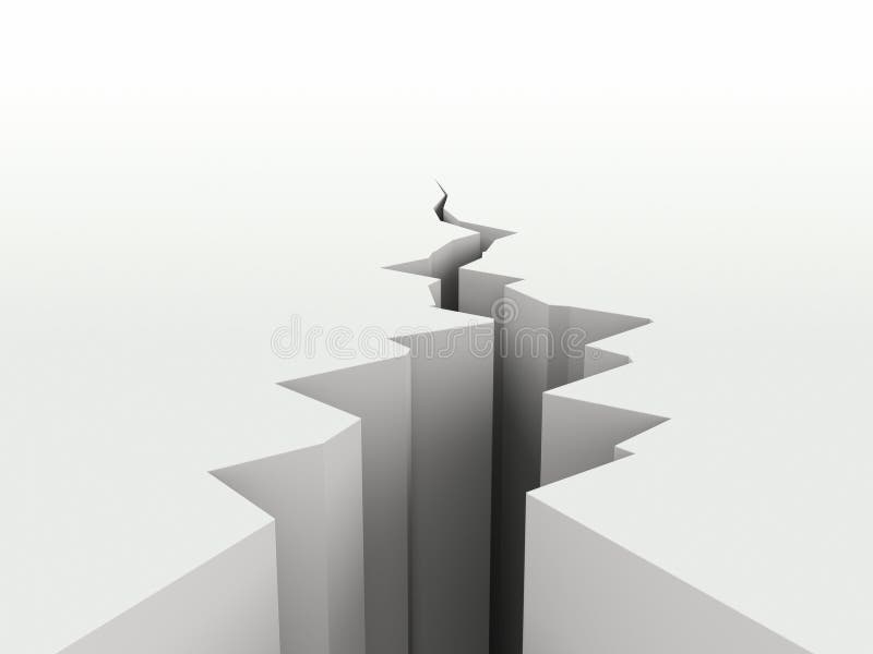 Crack (3D rendered illustration of stylized earth crack). Crack (3D rendered illustration of stylized earth crack)