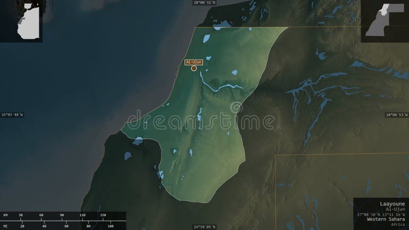 西撒哈拉拉乌恩组合物. 救济 向量例证