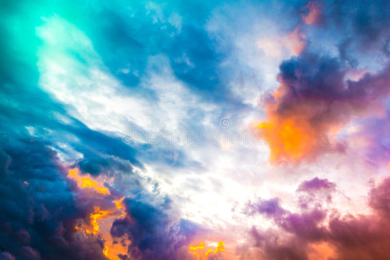 Colorful of sky with clouds in the evening. Colorful of sky with clouds in the evening