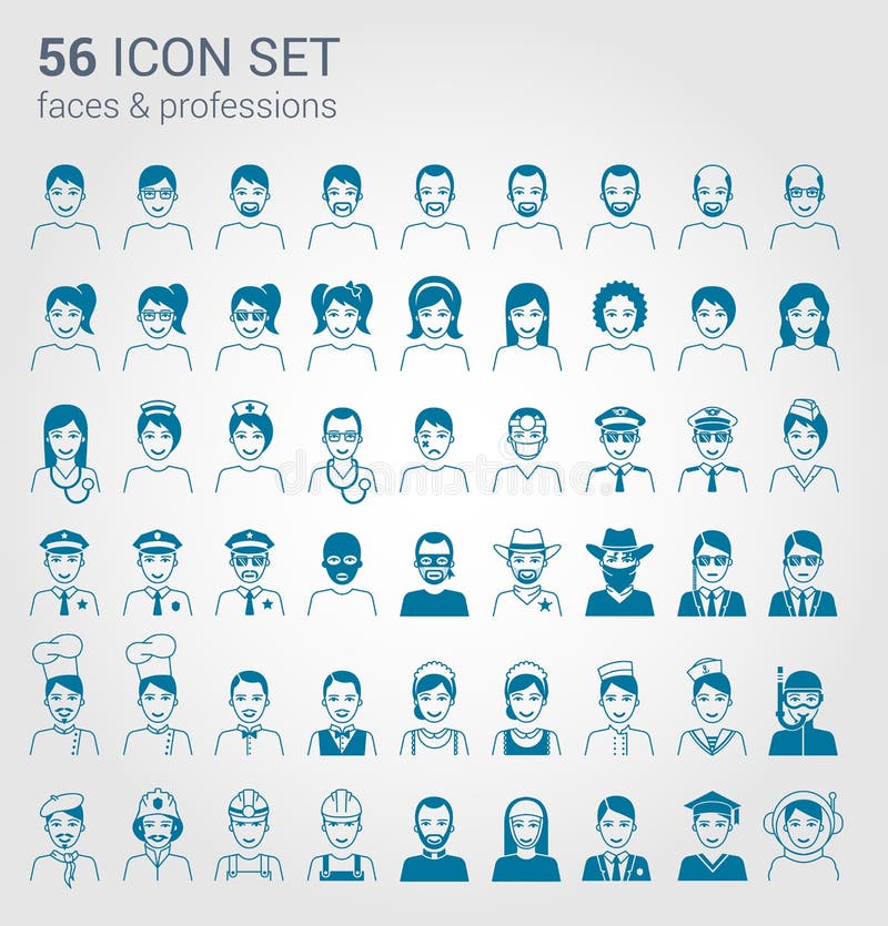 Regular people and professions icons. Regular people and professions icons