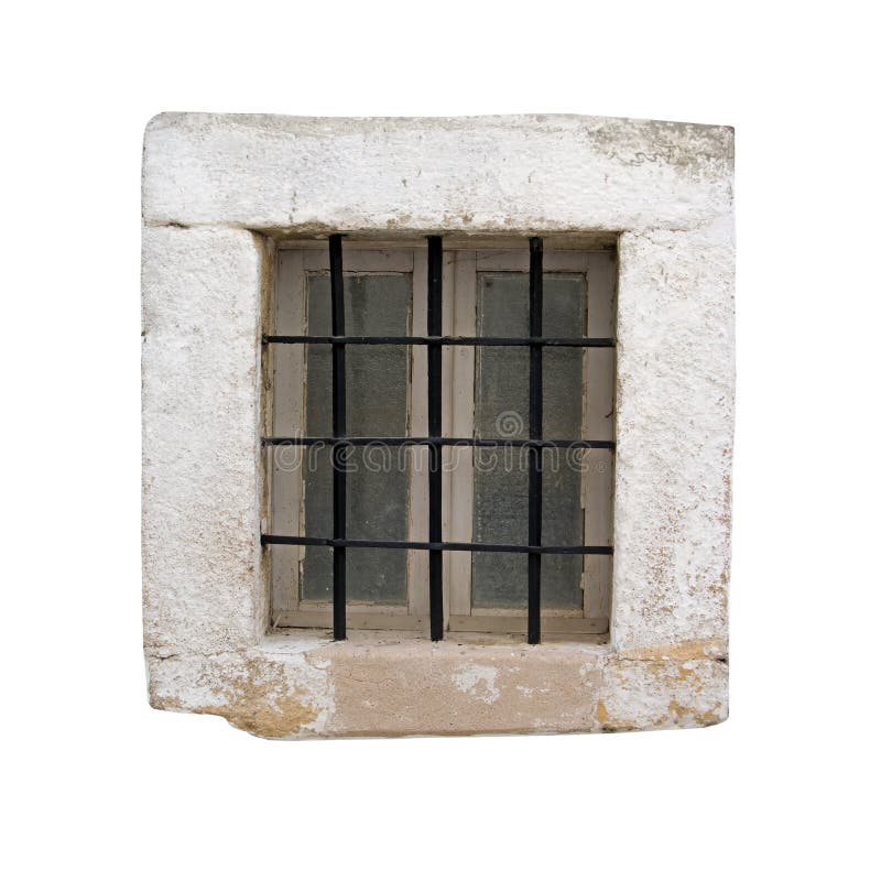 Window of an ancient prison cell. Window of an ancient prison cell