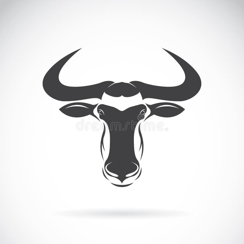 Vector image of an wildebeest head design on white background. Vector image of an wildebeest head design on white background