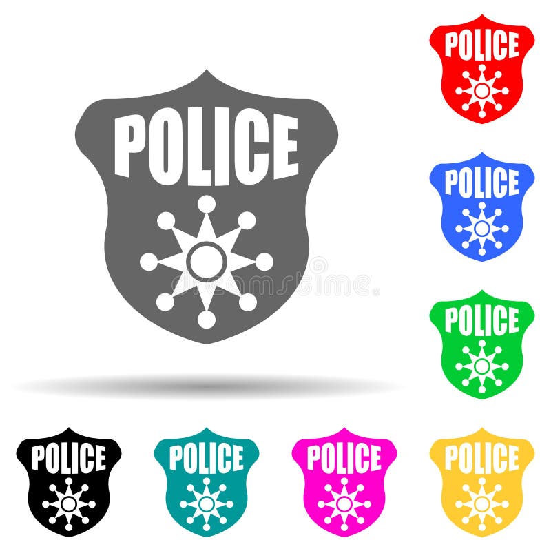 警徽多色样式图标 简单的字形、用于ui和ux、网站或移动应用程序的警察图标的平面矢量 向量例证 警徽多色样式图标 简单的字形、用于ui和ux、网站或移动应用程序的警察图标的平面矢量 向量例证
