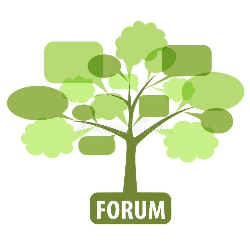 Conceptual icon of forum or chat: Tree of bubbles. Conceptual icon of forum or chat: Tree of bubbles