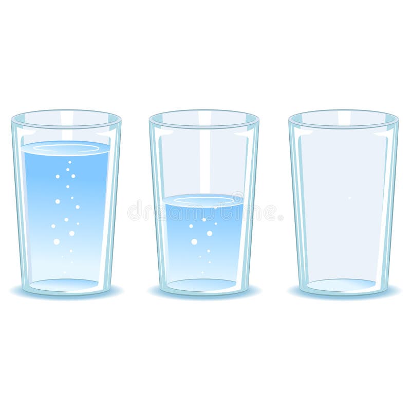 Vector Illustration of Set Glass of water. Vector Illustration of Set Glass of water