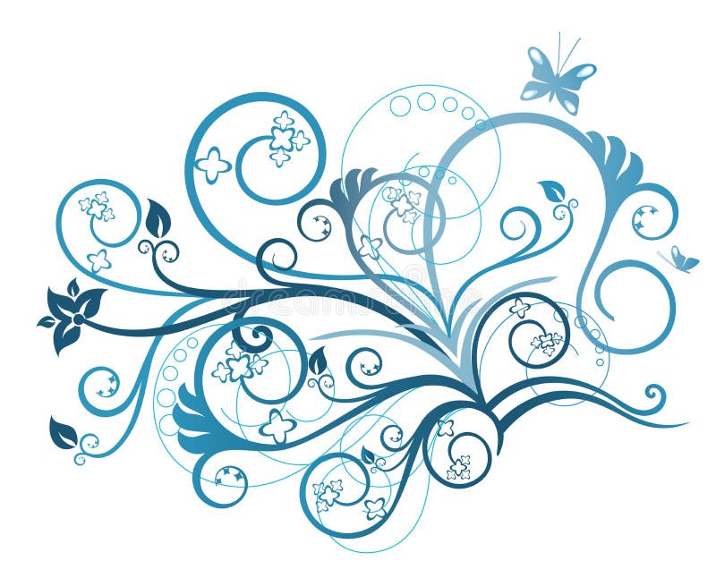 Turquoise floral design element vector illustration. Turquoise floral design element vector illustration