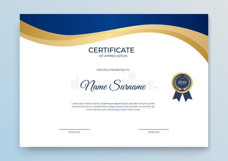 Certificate template with dynamic and futuristic wave color and modern background. Certificate template with dynamic and futuristic wave color and modern background