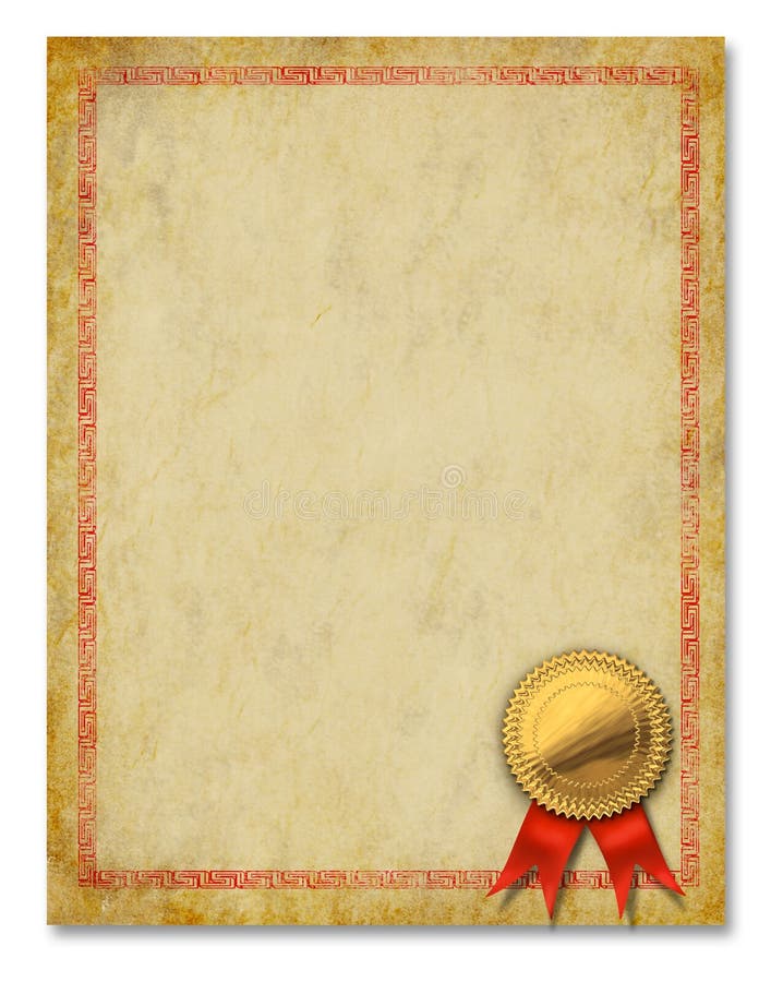 Certificate Frame Diploma award on old paper background with crest. Certificate Frame Diploma award on old paper background with crest.