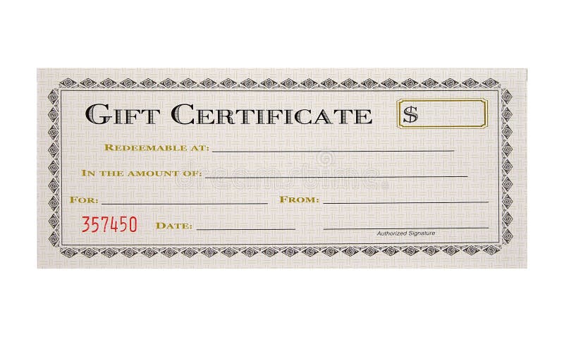 Isolated Gift Certificate. Isolated Gift Certificate