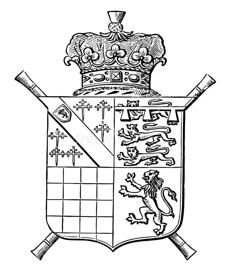 Arms of the Duke of Norfolk is a escutcheon heraldry shield vintage line drawing or engraving illustration. Arms of the Duke of Norfolk is a escutcheon heraldry shield vintage line drawing or engraving illustration