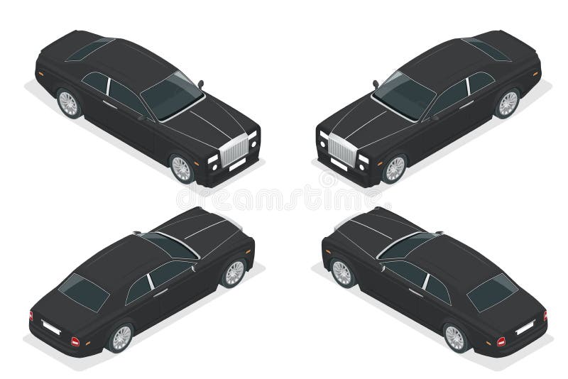 Luxury VIP car. Isometric vector representing an luxury car hire fleet or transportation. Luxury VIP car. Isometric vector representing an luxury car hire fleet or transportation.