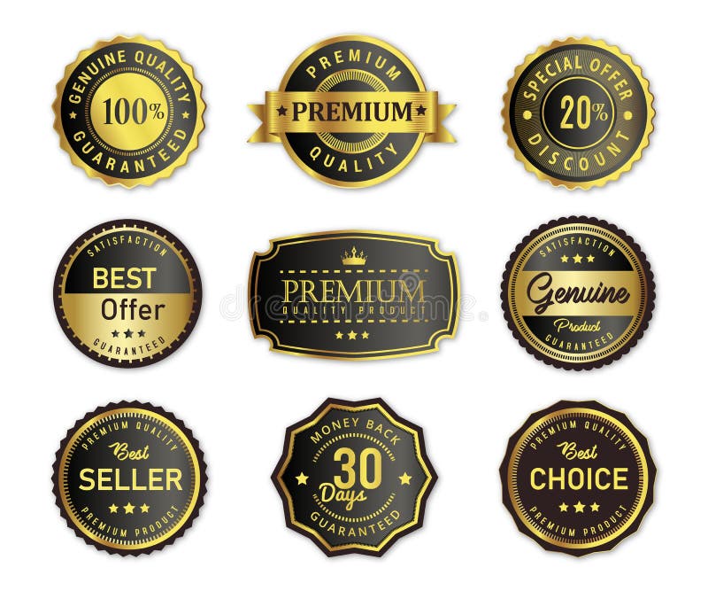 豪华封印标签矢量图集 皇族释放例证