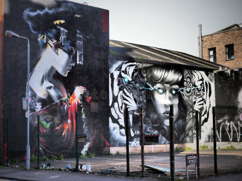 贝尔法斯特和平墙壁画 2018 免版税库存图片