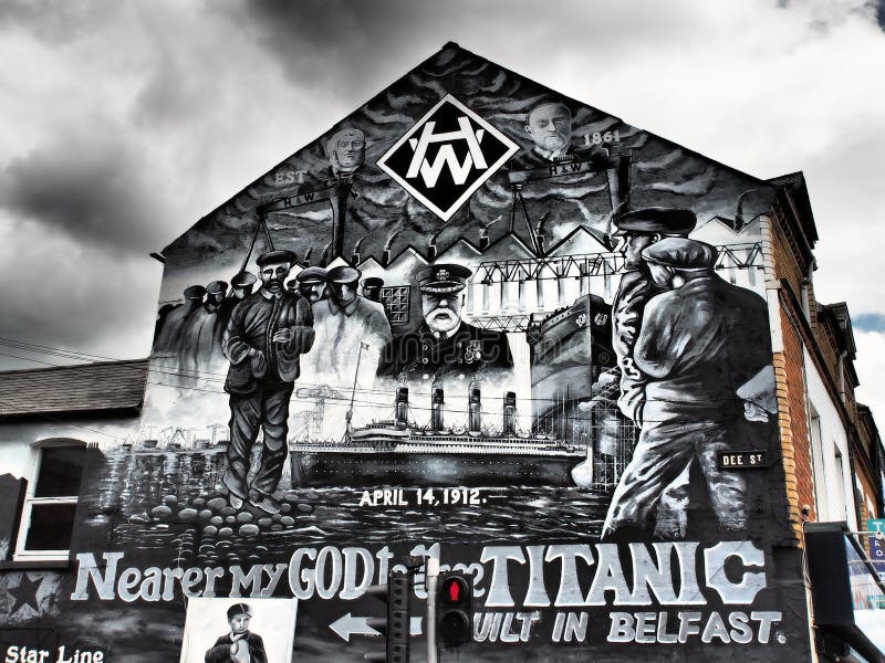 贝尔法斯特和平墙壁壁画2018年 免版税库存图片