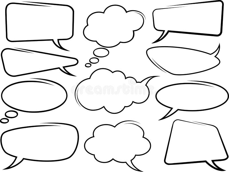 Set of white speech bubbles. Vector. Set of white speech bubbles. Vector