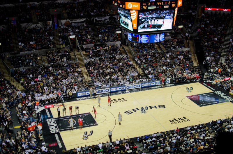 NBA game in AT&T Center in San Antonio Texas. The home team San Antonio vs. Houston Rockets. November 30th 2013. NBA game in AT&T Center in San Antonio Texas. The home team San Antonio vs. Houston Rockets. November 30th 2013