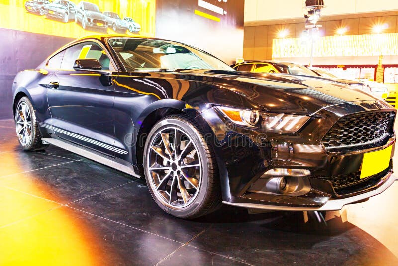 Nanjing International Auto Show, a black Ford Mustang. Nanjing International Auto Show, a black Ford Mustang.