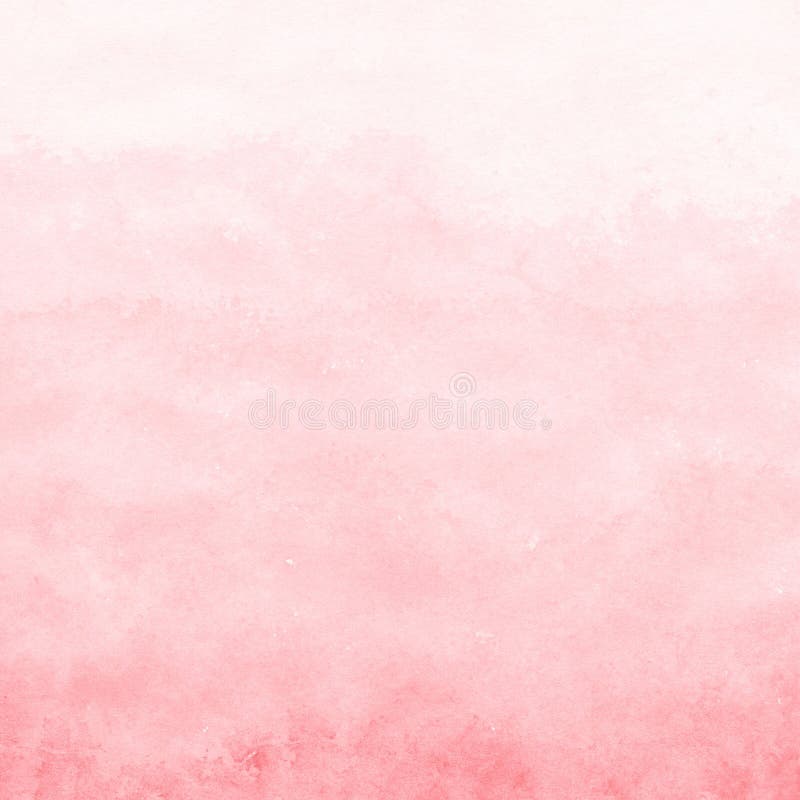软的珊瑚红色水彩纹理背景,手画 免版税库存图片