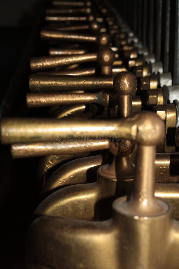 Copper taps in a brewery. Copper taps in a brewery