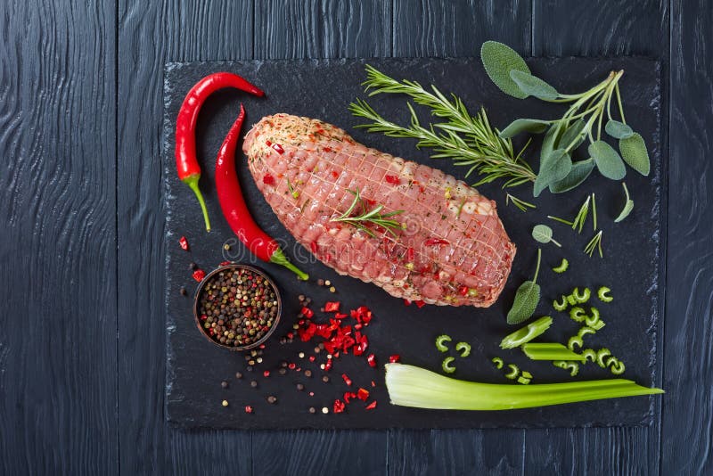辣猪肉肉卷,平的位置 库存照片 辣猪肉肉卷,平的位置 库存照片
