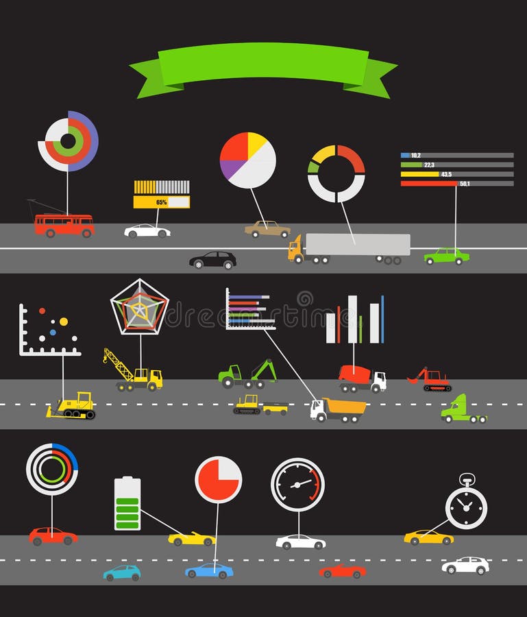 Transportation scheme with infographoc elements. Transportation scheme with infographoc elements