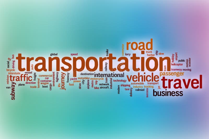 Transportation word cloud concept with abstract background. Transportation word cloud concept with abstract background