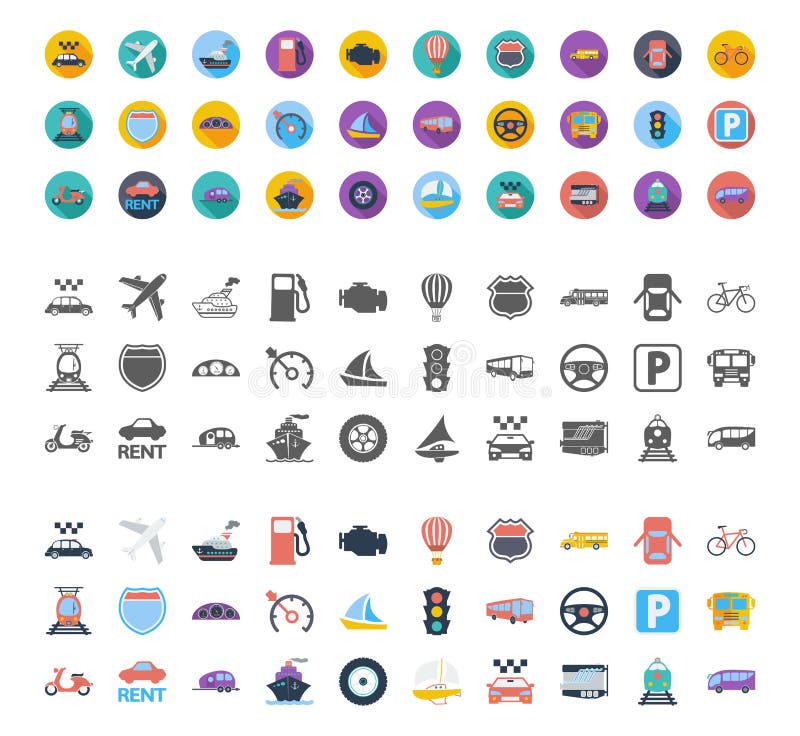 Transportation icons set. Flat vector related different styles icons set for web and mobile applications. It can be used as - logo, pictogram, icon, infographic element. Vector Illustration. Transportation icons set. Flat vector related different styles icons set for web and mobile applications. It can be used as - logo, pictogram, icon, infographic element. Vector Illustration.