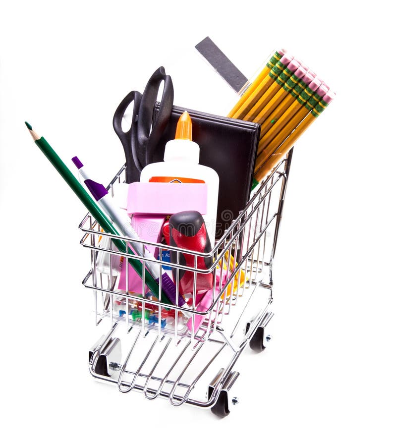 返回概念学校用品 库存照片
