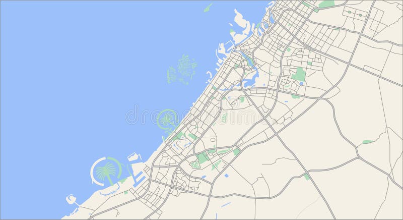 迪拜阿拉伯联合酋长国地图 库存例证