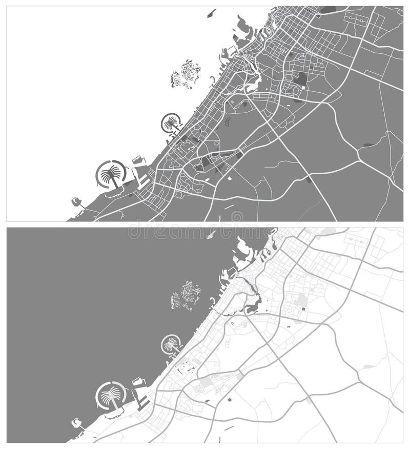 迪拜阿拉伯联合酋长国地图 库存例证