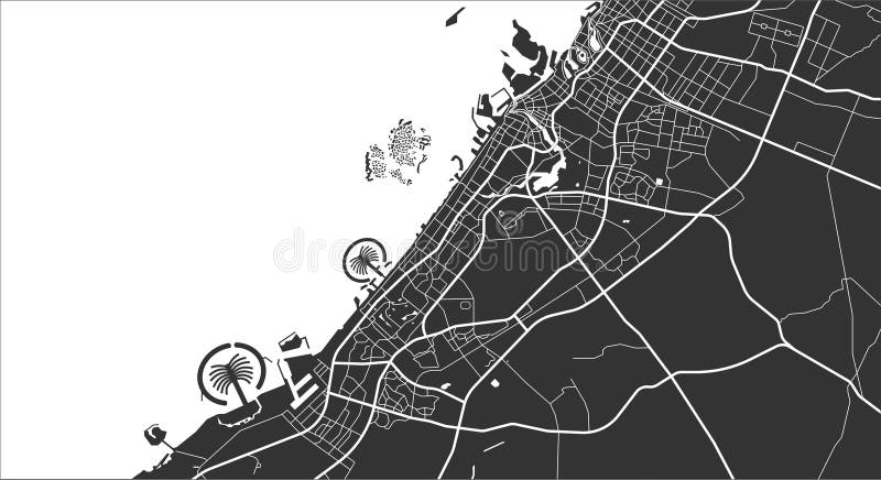 迪拜阿拉伯联合酋长国地图 皇族释放例证
