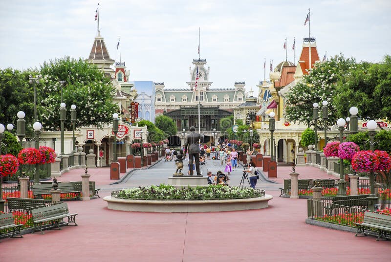 View of Main Street USA from Cinderellaâ€™s castle in The Magic Kingdom, Walt Disney World. View of Main Street USA from Cinderellaâ€™s castle in The Magic Kingdom, Walt Disney World.