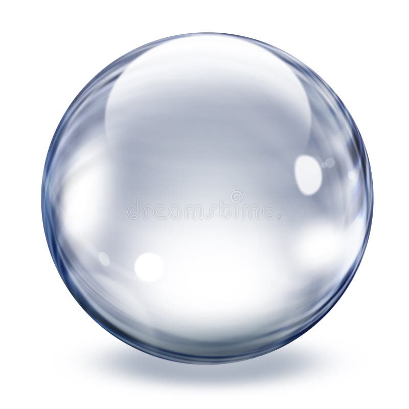 Realistic transparent glass sphere illustration. Realistic transparent glass sphere illustration