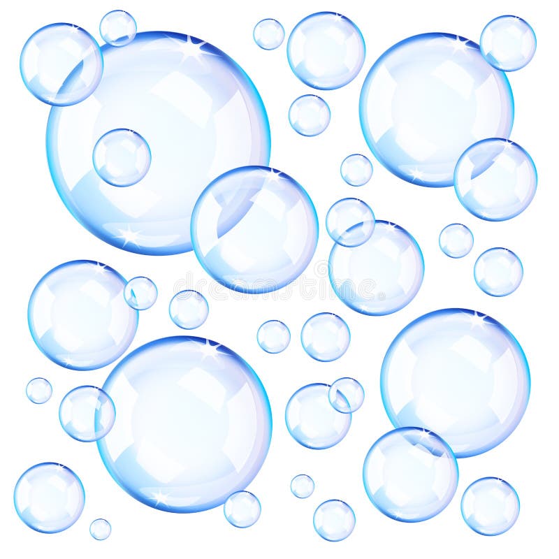 透明蓝色肥皂泡