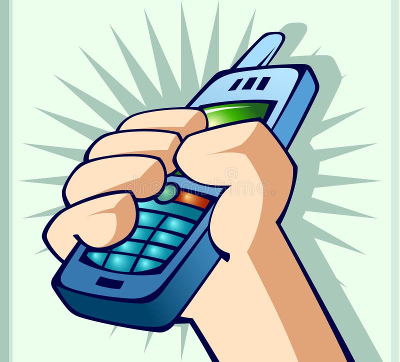 Vector illustration of a phone in hand. Vector illustration of a phone in hand.