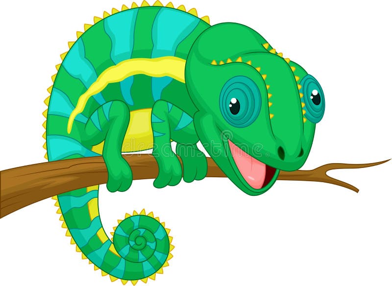 Illustration of Cute chameleon cartoon. Illustration of Cute chameleon cartoon