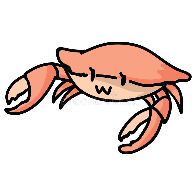 逗人喜爱的新螃蟹动画片传染媒介例证主题集合 海洋生物博克的，大虾手拉的被隔绝的甲壳动物的元素clipart