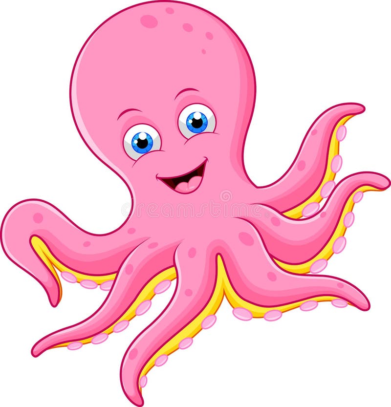 Illustration of Cute octopus cartoon. Illustration of Cute octopus cartoon