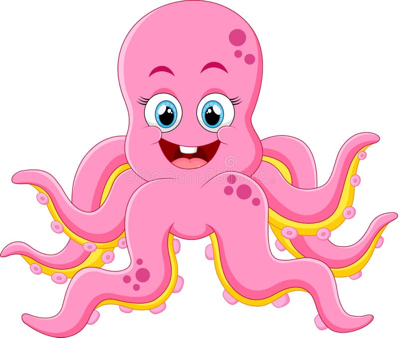 Illustration of Cute octopus cartoon. Illustration of Cute octopus cartoon