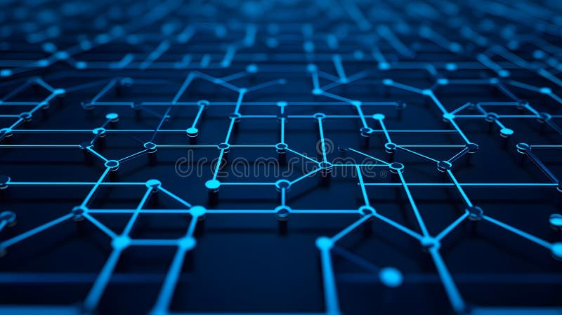 通过复杂的数字网络可视化探索现代连通性的深度 库存例证